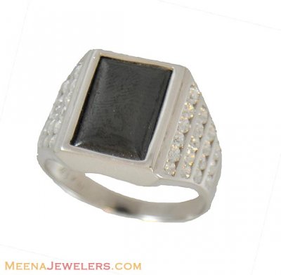 18Kt White Gold Ring  ( Mens Signity Rings )