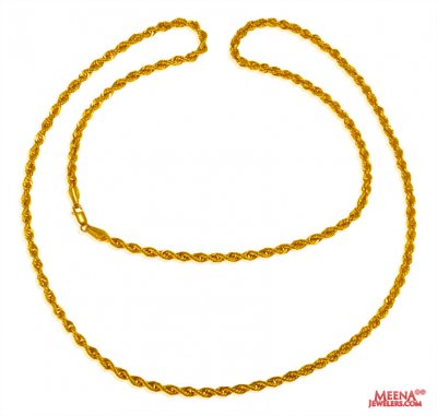 22Kt Gold Rope Chain  ( Plain Gold Chains )