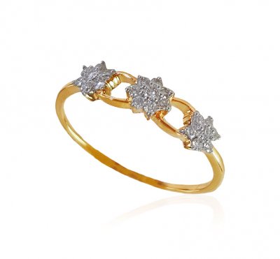 18k Gold Diamond Ring For Ladies ( Diamond Rings )