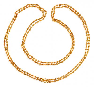 22Kt Gold White layered Tulsi Mala ( 22Kt Long Chains (Ladies) )
