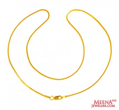 Box Chain in 22 kt Gold (16 Inch) ( Plain Gold Chains )