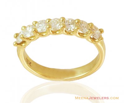 7 Stone Solitaire Band 18k Gold ( Diamond Rings )