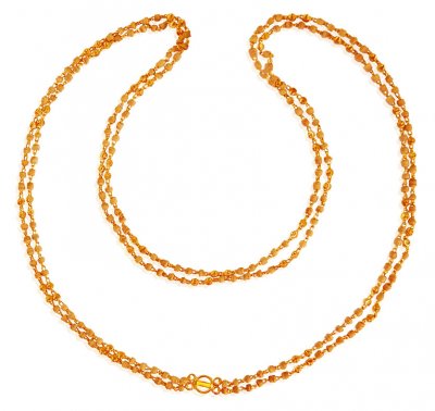 22Kt Gold White layered Tulsi chain ( 22Kt Long Chains (Ladies) )