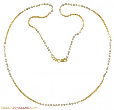 Gold 2 tone Chain (20 Inches) ( 22Kt Gold Fancy Chains )