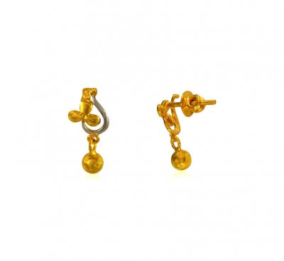 Designer 22K Gold Earrings ( 22 Kt Gold Tops )