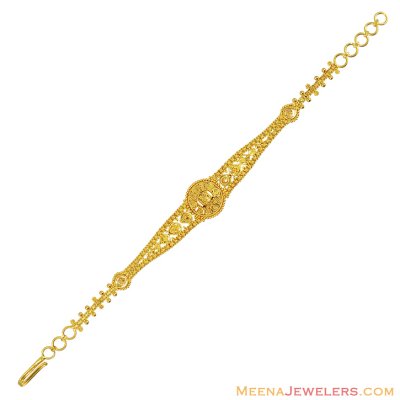 22K Gold Fancy Filigree Bracelet  ( Ladies Bracelets )