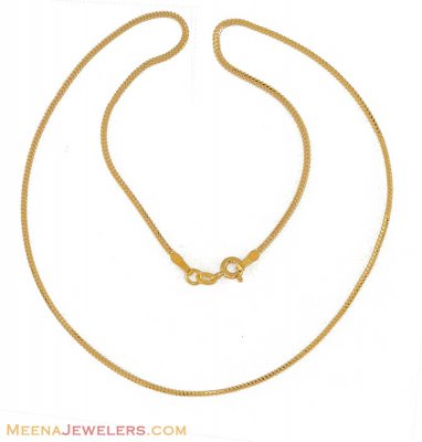 22 K Gold Chain with Rhodium Finish ( Plain Gold Chains )