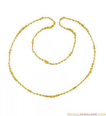 22K Fancy Gold Balls Chain (25 in) ( 22Kt Long Chains (Ladies) )
