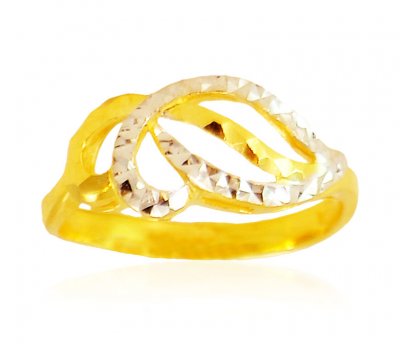 Two Tone 22 Kt Gold Ring ( Ladies Gold Ring )