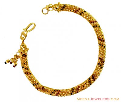 Gold Meenakari Fancy Bracelet 22k  ( Ladies Bracelets )