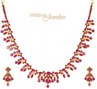 Gold Ruby Necklace Set ( Ruby Necklace Sets )