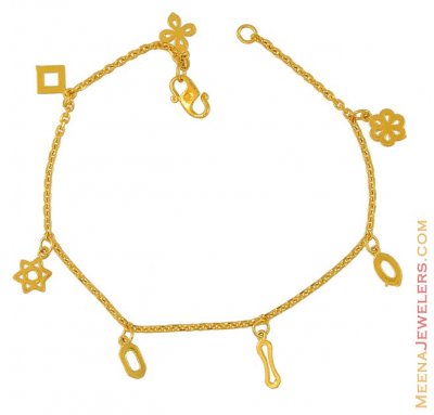 Gold Charm bracelet ( Ladies Bracelets )
