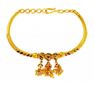 22Kt Gold Meena Bangle Bracelet  ( Ladies Bracelets )