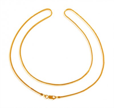 22Kt Gold Fox Tail Chain  ( Plain Gold Chains )