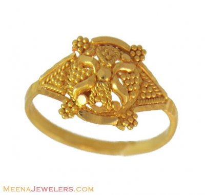 Indian Gold Jewelry  Kids on Indian Filigree Baby Ring   Bjri10930   Us  124   22kt Gold Baby