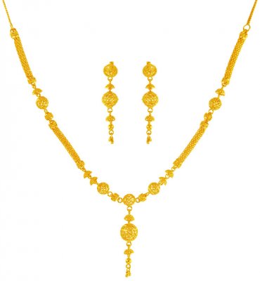 22Kt Gold Necklace Earring Set ( 22 Kt Gold Sets )