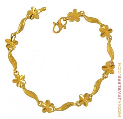 Flower shaped Gold Bracelet ( Ladies Bracelets )