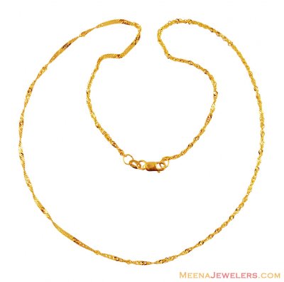 22K Gold Singapore Style Chain ( 22Kt Gold Fancy Chains )