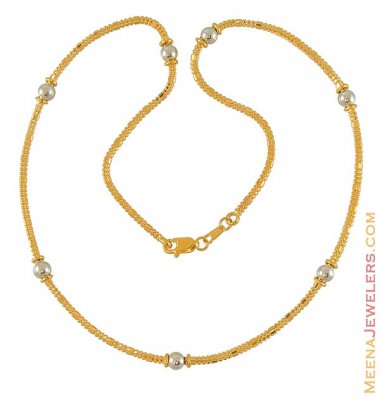 Fancy two tone chain (18 inches) ( 22Kt Gold Fancy Chains )