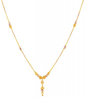 22K Two Tone Light Necklace ( 22Kt Gold Fancy Chains )