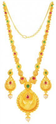 22 Karat Gold Designer Necklace Set ( Gold Designer Sets )