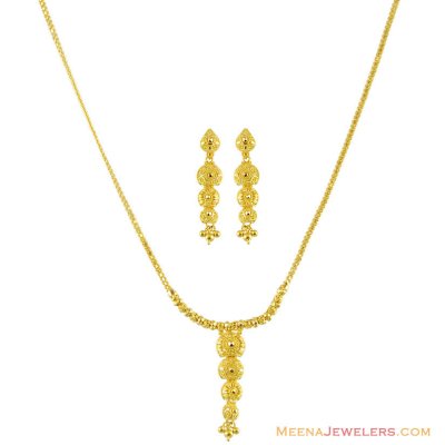 22k Yellow Gold Necklace Set ( Light Sets )