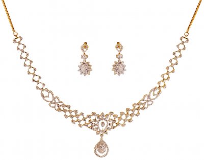 18kt Diamond Necklace Set ( Diamond Necklace Sets )