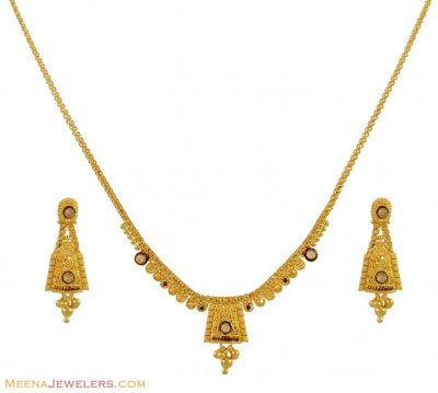 Indian Necklace Set (22 karat) ( Light Sets )