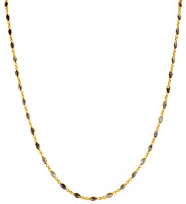 22 Karat Gold Sapphire Chain ( 22Kt Gold Fancy Chains )