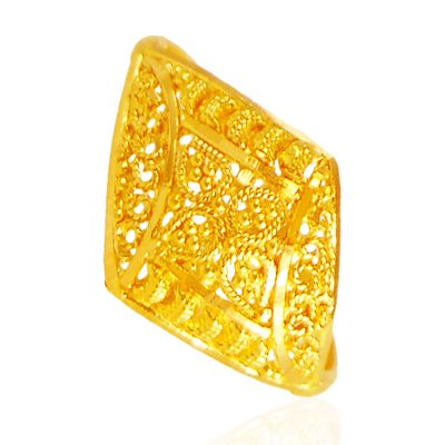 22Kt Gold Filigree Ring  ( Ladies Gold Ring )