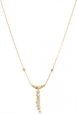 22K Gold Two Tone Chain(16in) ( 22Kt Gold Fancy Chains )