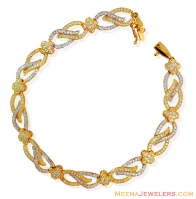 22K Gold Bracelet CZ studded ( Ladies Bracelets )