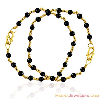 22k Black Beads Bracelet (Pair) ( Black Bead Bracelets )