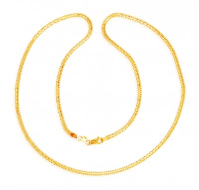 22K Gold Flat Chain (22 In) ( Plain Gold Chains )