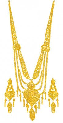 22K Yellow Gold  Necklace Set ( Bridal Necklace Sets )