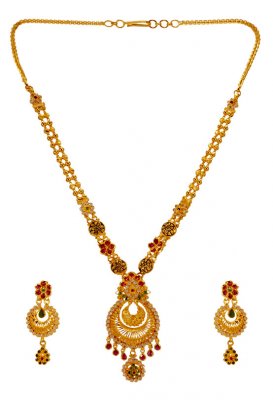 22Karat Gold Designer Necklace Set ( Gold Designer Sets )