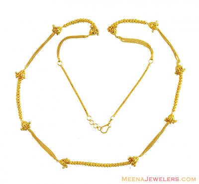 Fancy Indian 22k Gold Chain Long  ( 22Kt Long Chains (Ladies) )