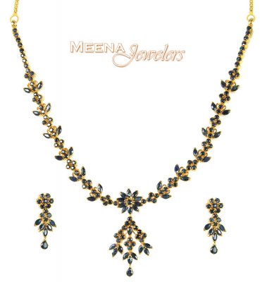 Designer Sapphire Necklace Set ( Sapphire Necklace Sets )
