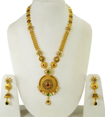 22k Gold Antique Bridal Patta Haar ( Bridal Necklace Sets )