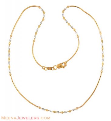 22Kt Two Tone Rice Chain ( 22Kt Gold Fancy Chains )