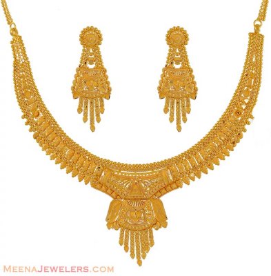 22K Gold Designer Necklace ( 22 Kt Gold Sets )