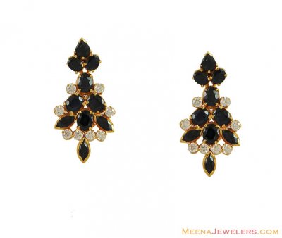 Sapphire Earrings (22Kt Gold) ( Precious Stone Earrings )