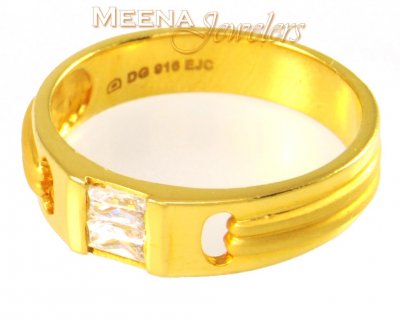 22Kt Gold Mens Signity Ring ( Mens Signity Rings )
