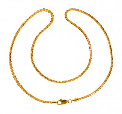 22k  Gold Two Tone Chain ( 22Kt Gold Fancy Chains )