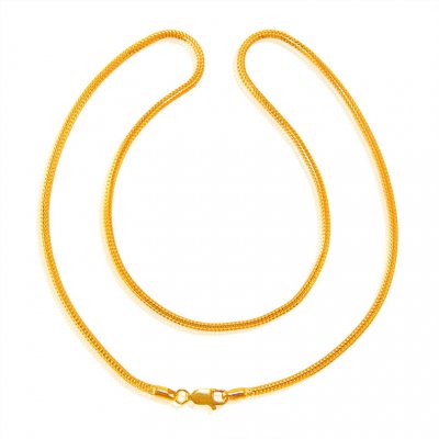 22Kt Gold Chain 18 In ( Plain Gold Chains )