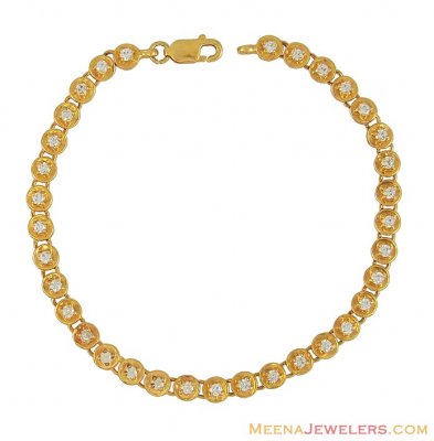 Gold Bracelet studded with CZ ( Ladies Bracelets )