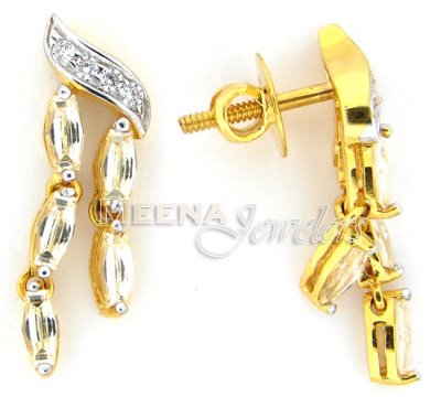 22 Kt Gold Signity Earrings ( Signity Earrings )