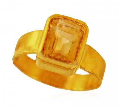22kt Gold Yellow Topaz Ring ( Astrological BirthStone Rings )