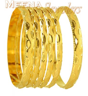 22Kt Gold Handmade Bangles ( Set of Bangles )