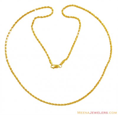 Gold Rope Chain (20 Inch) ( Plain Gold Chains )